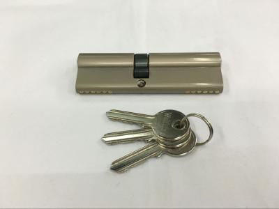 China 100mm(45*55) Double Zinc Cylinder with 3 iron normal keys Surface finish Nickle plated for sale