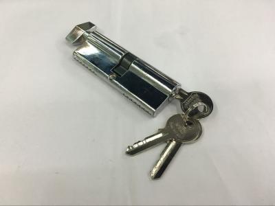 China 90mm Single Zinc Cylinder with 3 iron normal keys Surface finish CP with Knob for sale