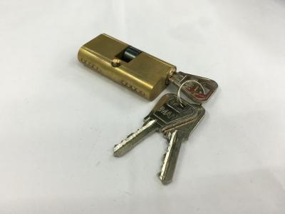 China 54mm Small Oval Shape Double Brass Cylinder Lock with 3 iron normal keys Surface finish Original brass for sale