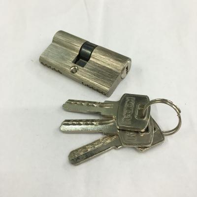 China 60mm Double Aluminum Cylinder with 3 iron computer keys Surface finish Aluminum brushed for sale