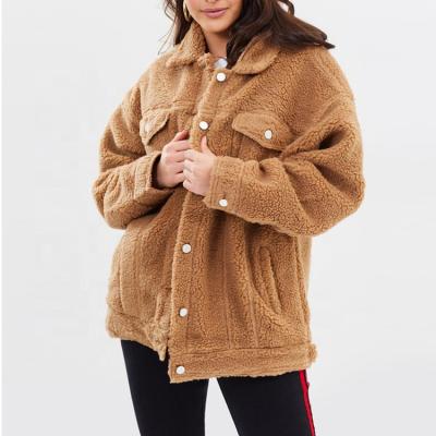 China Oversized Winter Women Brown Teddy Bear Sheep Shearing Fur Coat from China Manufacturer Anti-Shrink for sale