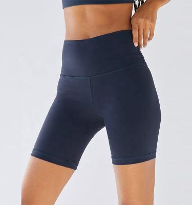 China Antibacterial Custom Sportswear Women Bike Shorts Booty Yoga Shorts High Waist Yoga Shorts Lounge Navy Soft Activewear for sale