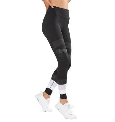 China Antibacterial Print Antibacterial Black White Leggings Pattern Workout Fitness Elastic Thin Sports Leggings For Women for sale