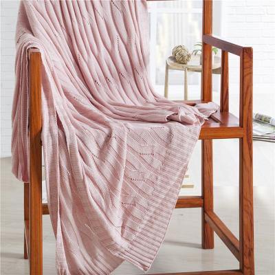 China i@home Sustainable Bed Sofa Summer Cooling Soft Woven Knit Throw Blanket for sale