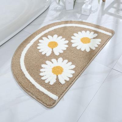 China i@home Stocked Bath Mat Daisy Design Massage Microfiber Machine Washable Bath Cover for sale