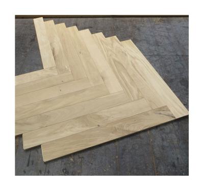 China Modern unfinished white oak herringbone wood flooring; Fishbone Engineered Parquet for sale