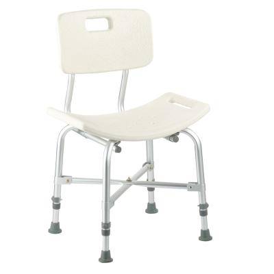 China Heavy Duty Aluminum Alloy Bathroom Safety Shower Chair Bath Seat With Back 400-500 Pounds Weigh Capacity, HDPE Bath Seat for sale