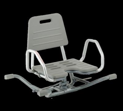 China Aluminum Alloy PU Comfortable Seat 360 Swivel Tub Shower Chair Aluminum Bath Seat With Back And Handle for sale