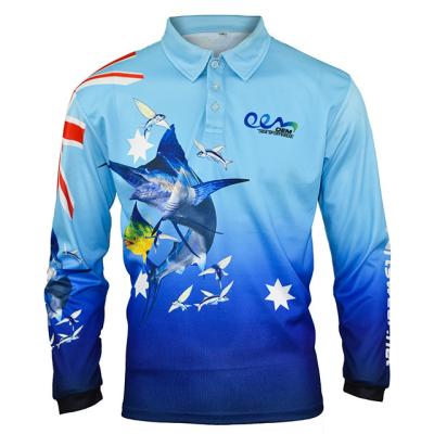 China Customized Antibacterial Design Protection Men Women UV Sublimation Printing Recycled Fishing Quick Dry Breathable Polo Shirts for sale