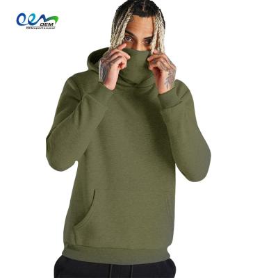 China Customized turtle neck anti-pilling cover men's face towel hoodie Label Logo Sweatshirt Long Sleeve Hoodie for sale