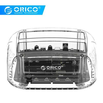 China Transparent PC ORICO Type-C Clone 2 2.5/3.5 inch Docking Station 5Gbps USB3.1 20TB HDD SSD 12V3A Hard Disk Drive Clone 2 Bay for sale