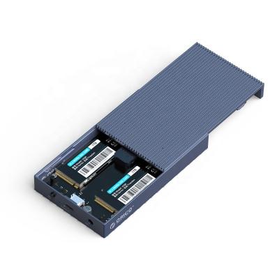 China Type-C USB3.1 10Gbps Dual Transmitting Dual-Bay M.2 NVME Chipset SSD Design ORICO Finned Custom Aluminum Enclosure for sale