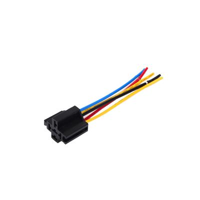 China Automotive Car 5PIN Automotive Relay Socket With 16AWG 18AWG Copper Wires for sale