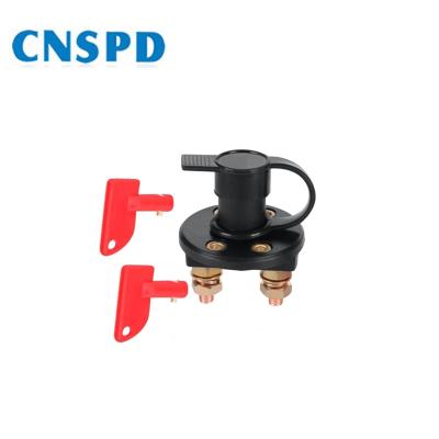 China 12V 24V 100A 2 Keys Automotive Brass Battery Disconnect Isolator Switch for sale