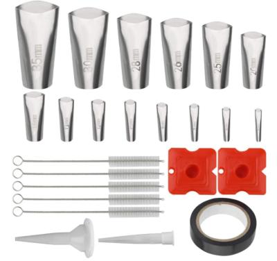 China 24pcs Easy To Use Caulking Caulk Nozzle Kit Stainless Steel Caulking Nozzle Applicator Reusable Paver for sale