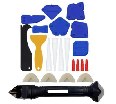 China 23 Pcs Easy To Use Caulking Tool Kit, 3 in 1 Tools Silicone Sealant Finishing Tool Grout Caulking Scraper for sale