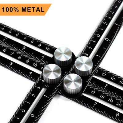 China Aluminum Alloy Four Times Ruler Stainless Steel Four Angle Ruler Easy To Use Multi-Function Square Ruler Multi Angle Folding Ruler for sale