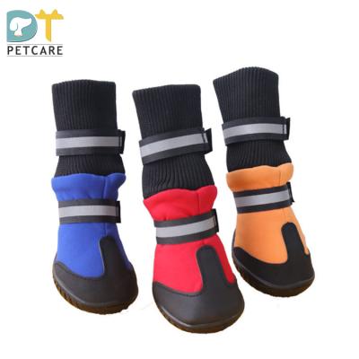 China Factory direct winter dog cotton boots pet stocked shoes wear-resistant non-slip waterproof high-top large for sale