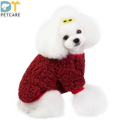 China Stored pet clothes fall and winter new small dog pet clothes plush keep warm biped sweater for sale