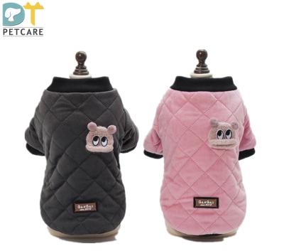 China Stocked clothes custom pet fall and winter two-leg cotton-padded clothes makers plaid jacket for sale