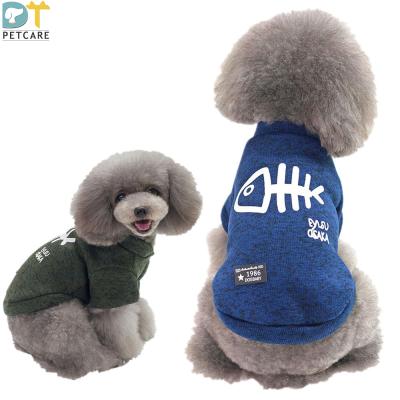 China New 2021 sale fish bone sweater warm autumn and winter pet small dog stocked biped pet apparel for sale