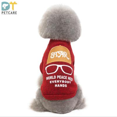 China Stocked clothes pet clothes dog autumn and new winter clothes glass hat sweater pet hoodie for sale