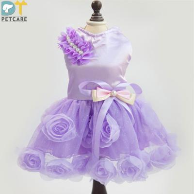 China Clothes stocked pet clothes dog spring and summer thin pet dresses new pink dress skirts for sale