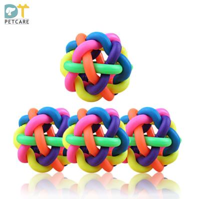 China Stocked Sounding Dog Toy 6CM Pet Colorful Bell Ball Pet Toy Sounding Ball Pet Supplies for sale