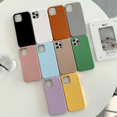 China New Design Shockproof Macaron Phone Case For iphone 13 Solid Color Leather Phone Case For iphone 13 13promax 11 12promax for sale