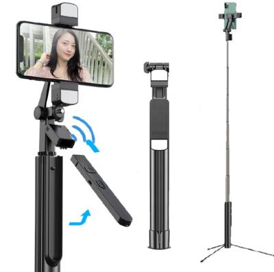 China Fold K30 Selfie Stick Tripod Selfie Stick 1710mm BT Shutter Controller Smartphone Remote Fill Light Selfie Stick Anti-shake for sale