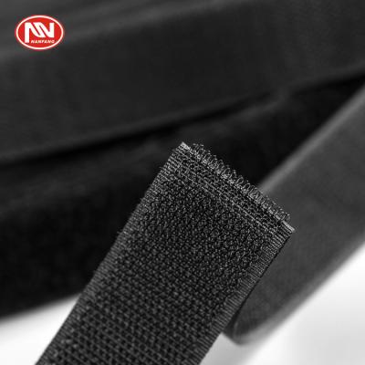 China 100% Polyester Hook&Loop Durable Nylon 12.5mm~160mm Sandals Black Fastener Band for sale