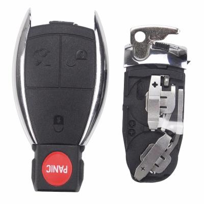 China jingyuqin Car Key Case Shell Keyless Remote Fob Uncut Blade Fit Mercedes For Benz CE R CL GL SLK + Battery Clamp Holder 4BTN Sku393+sku906 for sale