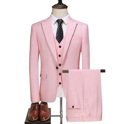 China Wholesale High Quality Anti-wrinkle Men's Safari Suit Set Single Breasted Suits Suits For Wedding Men (Blazer+Vest+Pants) for sale