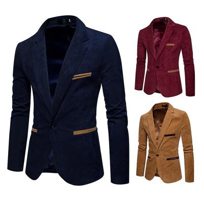 China Italian Groom Wedding Formal Suits Corduroy Taenzoess Man Italy Tuxido For Single Breasted Suit Men Corduroy Jacket for sale