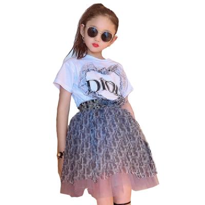 China Taenzoess wholesale casual short sleeve children's clothing set boutique autumn skirt baby dress for sale