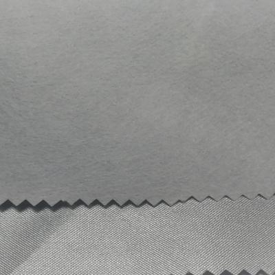 China Shrink-Resistant Silver Coated Poly Cover 120Gsm $0.76/Yd 75Gsm Poly Body Silver Coated Oxford Laminated 45Gsm Spunlace Body Cover Fabric for sale