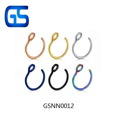 China Stainless Steel Jewelry Allergy Free Piercing Nose Ring Body Jewelry Punk Colorful Plated Piercing Jewelry for sale