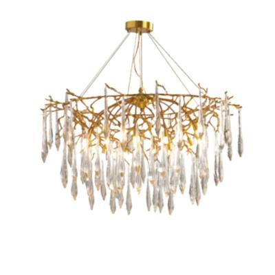 China Modern Ceiling Crystal Chandeliers For Home Hotel Hot-selling Gold Luxury Indoor Decoration Round Luxury Pendant Lamp for sale