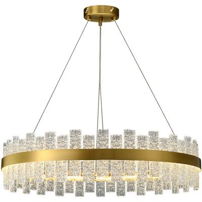 China 2020 Hot Sale 80CM Vintage Rectangle Modern Leaded Crystal Blow Lamp Pendant Light For Chandelier Home Living Room Pendant Lights for sale