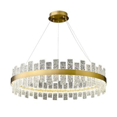 China Modern Luxury Apartment Dining Room Gold Modern Glass Led Modern Chandelier Pendant Light for sale