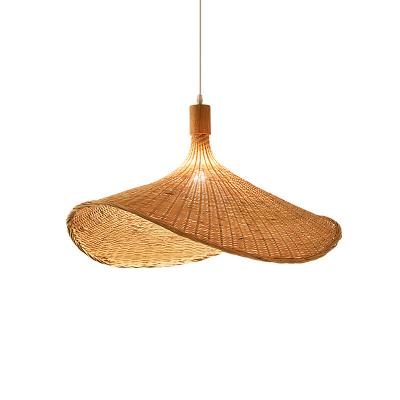 China Designer Modern Nordic Rustic Restaurant Woven Kitchen Chandelier Dining Modern Bamboo Ceiling Lamp Lighting Fixtures Pendant for sale