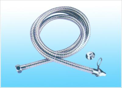 China Corrugated Silver Brass configuration Stainless Steel Bath Shower Hose 2m For Toilet for sale