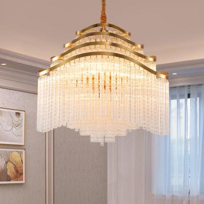 China Luxury High-grade Hall Lamp Villa /Shop Dining Room Living Room Simple Modern Crystal Chandelier Light for sale