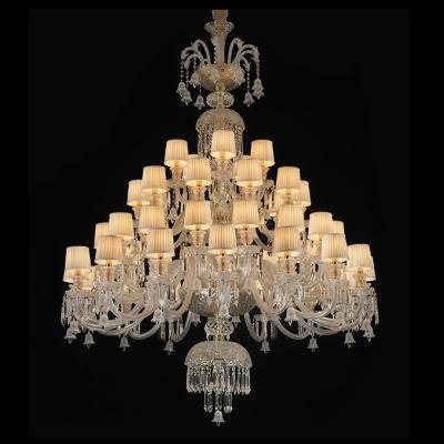 China New European Modern Light Luxury Crystal Chandelier Living Room Atmosphere Restaurant Hall Staircase Hotel Lamp for sale