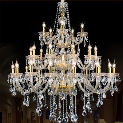 China Quality modern European gold size traditional crystal chandelier for hotel project/living room indoor home lamp for sale