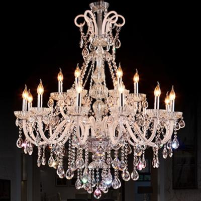 China Modern European Villa Duplex Style Living Room Chandelier Hotel Lobby Pendant Light Crystal Chandelier for sale