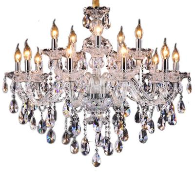 China Modern Factory Clear Crystal Chandelier Luxury Pendant Lamps For Hotel Villa Living Room Restaurant Pendant Crystal Lights for sale