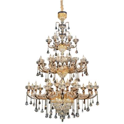 China Modern high-grade crystal net red creative chandelier light villa lamp living room chandelier luxury hall lamp for sale