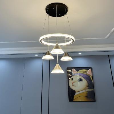 China Wholesale Modern Nordic Style Aluminum Frame Led Hotel Chandelier For Simple Corridor Restaurant Home Lighting for sale