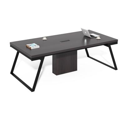 China China Factory Extendable High End Wooden Furniture Modern Meeting Room Office Conference Table With Metal Frame for sale